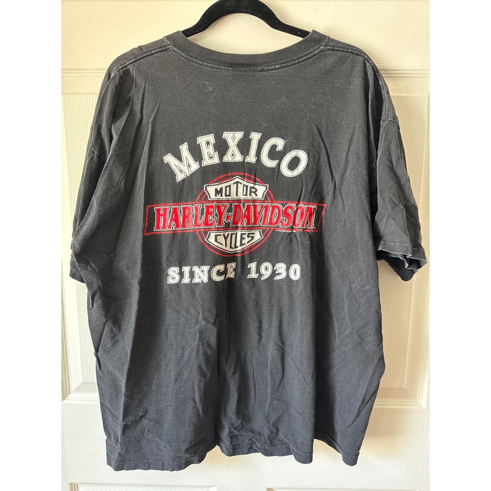 Harley Davidson Vintage 90s‎ T-Shirt Mens XL Single Stitch Eagle Mexico Biker - Picture 6 of 10